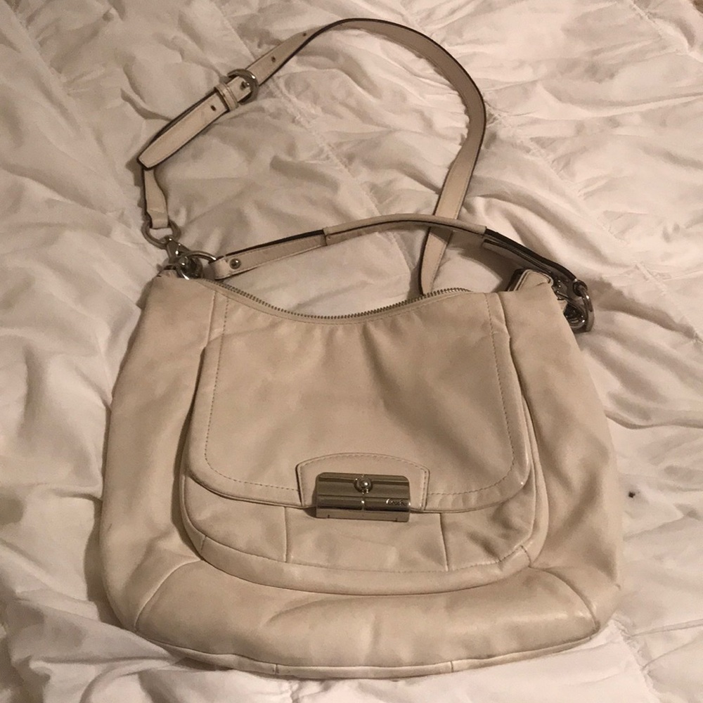 Cream coach cross body bag
